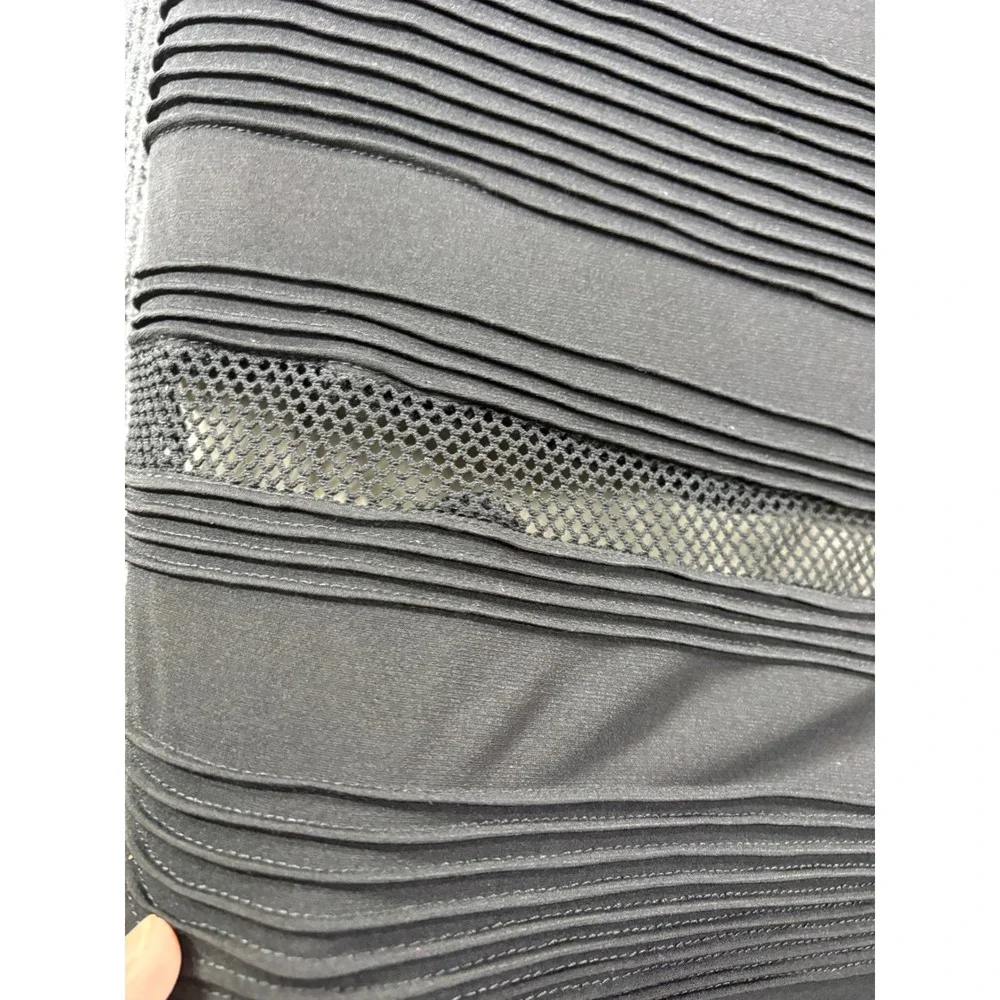 Calvin Klein Womens Black Pleated Mesh Panel Sheath‎ Dress CDUG4811 Size 10